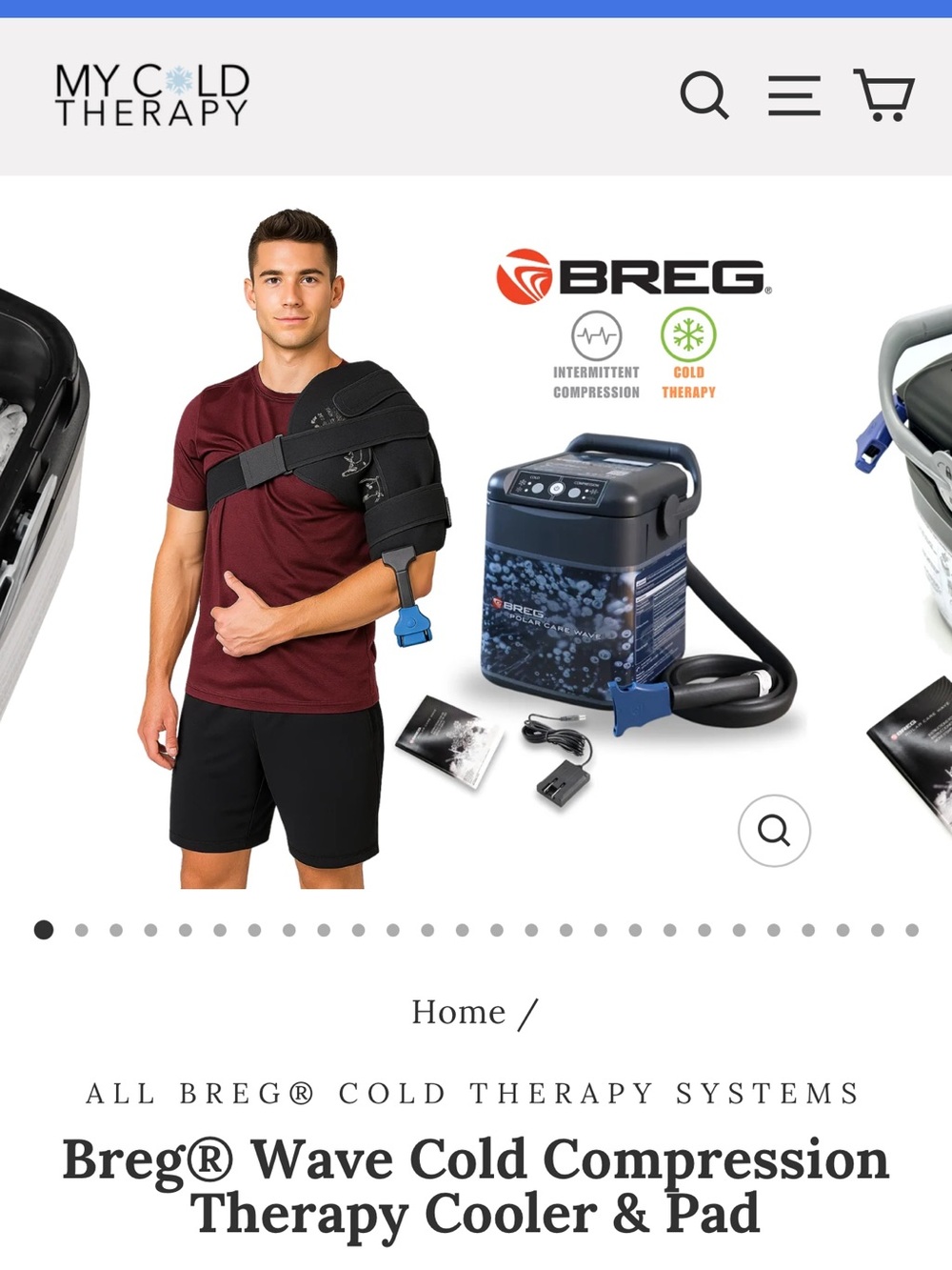 Breg Wave Cold Compression Therapy Cooler & shoulder pad